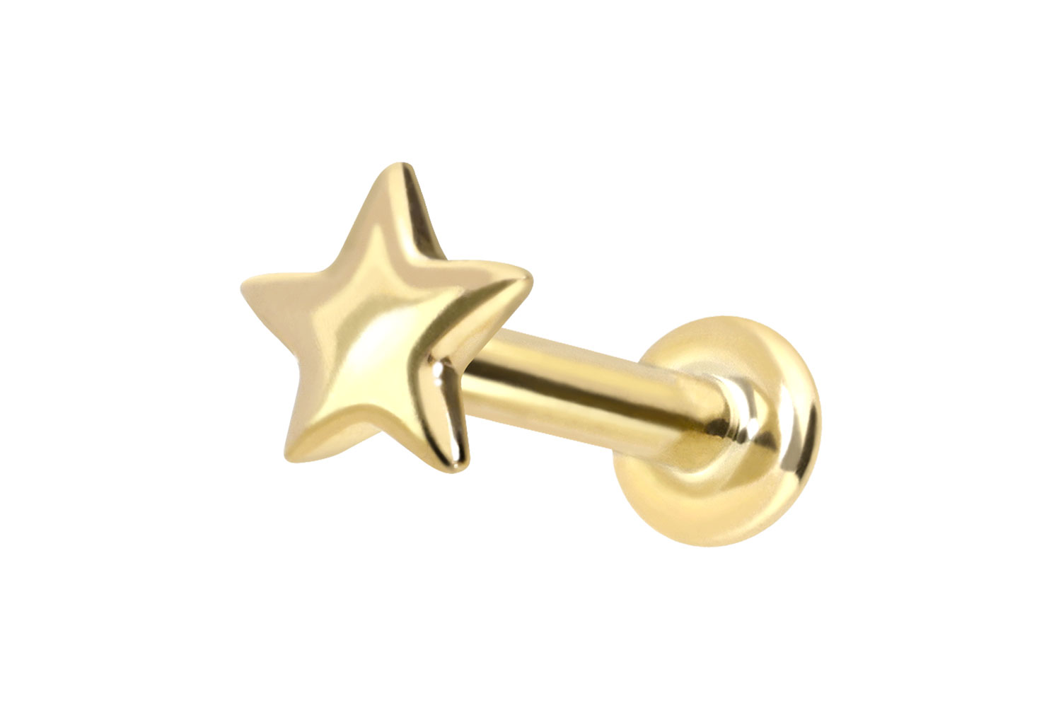14 Karat Gold Labret mit Push Fit STERN