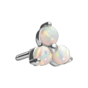 14 Karat Gold Schraubaufsatz mit Außengewinde BLUME + 3 SYNTHETISCHE OPALE