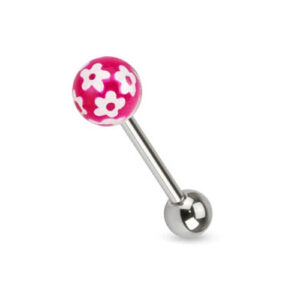 Zungenpiercing Barbell Blumen Kugel Flower C316L