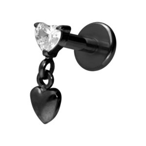 Titan Labret mit Innengewinde 2 HERZEN