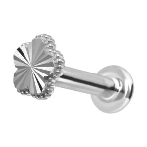 14 Karat Gold Labret mit Innengewinde BLUME