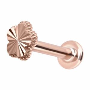 14 Karat Gold Labret mit Push Fit BLUME