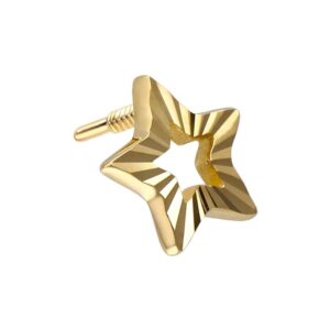 14 Karat Gold Schraubaufsatz mit Außengewinde STERN