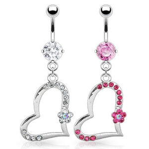 Bauchnabelpiercing mit Zirkonia* Kristall Herz
