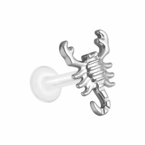 PTFE Labret mit Innengewinde + Titan-Aufsatz SKORPION
