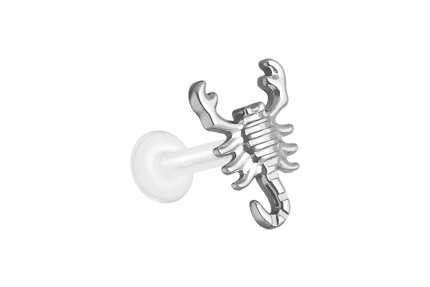 PTFE Labret mit Innengewinde + Titan-Aufsatz SKORPION