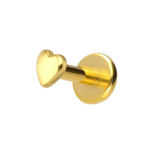 Titan Labret mit Innengewinde + 925er Silber Aufsatz HERZ