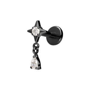 Titan Labret mit Push Fit STERN + KRISTALLTROPFEN