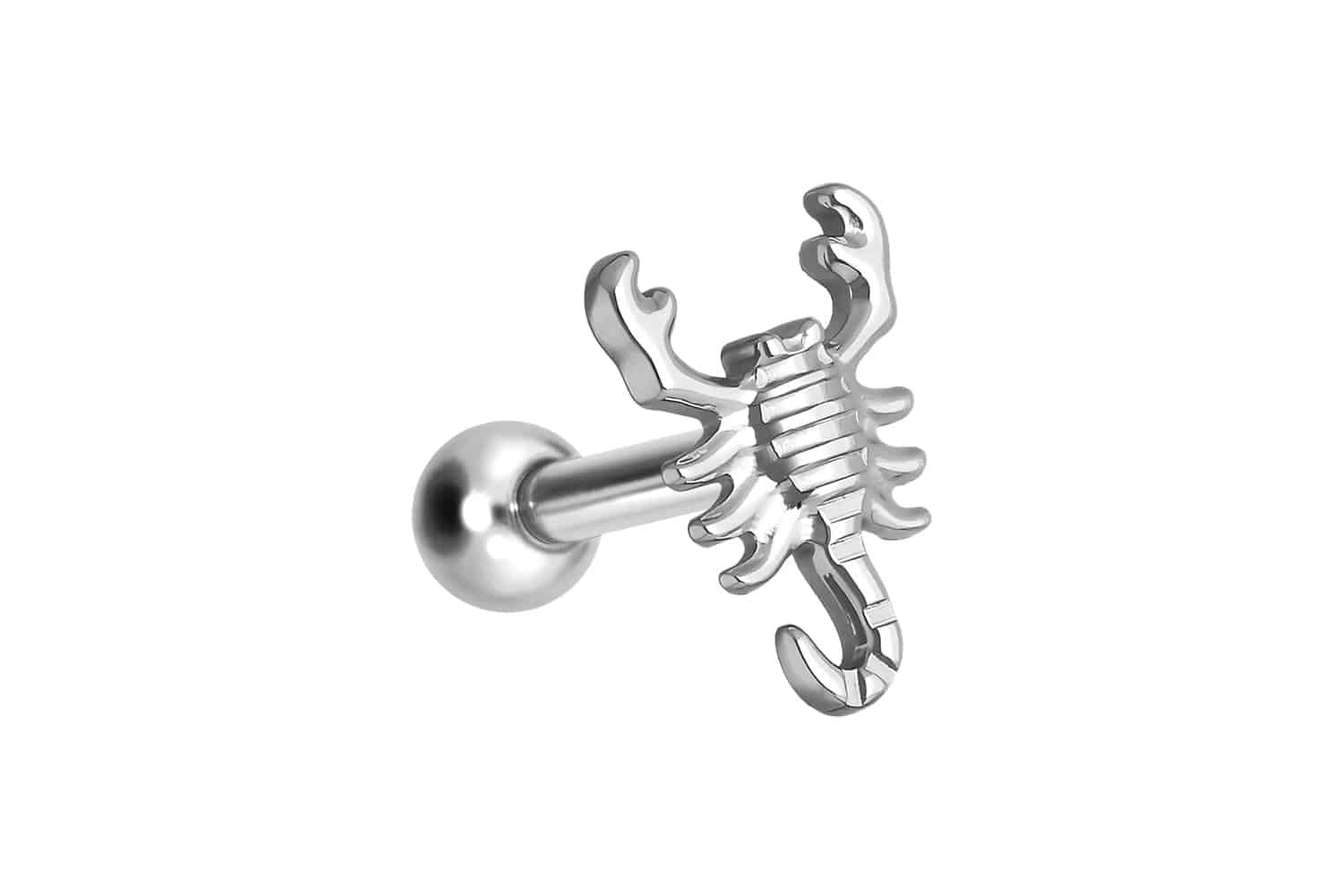 Titan Ohrpiercing mit Innengewinde SKORPION