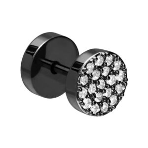 Chirurgenstahl Fake Plug mit Brass-Design KRISTALLE ++SALE++