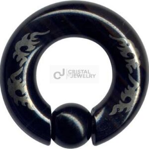 Ball Closure Klemmring Piercing Prinz Albert XXL Tribal schwarz Intim aus Chirurgenstahl