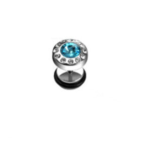 Fake Plug Piercing Zirkonia Stein uns Strass Steinchen Chirurgenstahl C316L