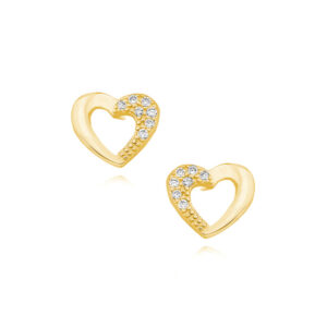 Ohrstecker Herz Zirkonia Steinchen aus 925er Silber Damen Mädchen Ohrschmuck