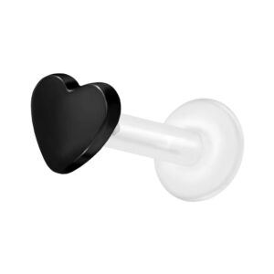 PTFE Labret mit Innengewinde + Titan-Aufsatz HERZ