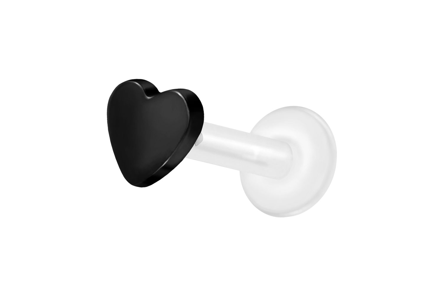 PTFE Labret mit Innengewinde + Titan-Aufsatz HERZ