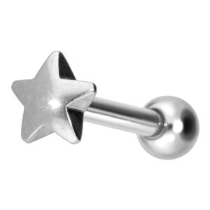 Titan Ohrpiercing mit Innengewinde STERN